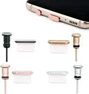 4 Pack Anti-dust Plug Set Compatible with Type C Charging Port and Earphone Jack, Anti Dust Pluggy Caps for USB C Devices As Samsung Galaxy Note 8 Plus 9 S9 S9+ S10 S10+ HTC 10 U11 U11+ OnePlus 5 5T