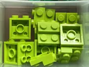 LEGO Parts - Lime Plate 2 x 2 x 2/3 with 2 Studs on Side - No 99206 - QTY 15