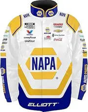 Checkered Flag Sports Chase Elliott 2025 NAPA Uniform Pit Outerwear Jacket White/Blue/Yellow