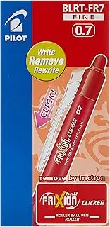 Pilot Frixion Clicker Retractable Erasable Rollerball 0.7 mm Tip - Red, Box of 12