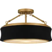 Quoizel QSF6801 Dylan 3 Light 16"W Semi-Flush Ceiling Fixture - Black