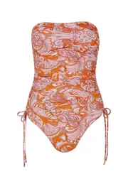 Melissa Odabash Sydney Strapless Paisley-print Swimsuit - Orange - 42 (UK 10 / S) 42 (UK 10 / S)
