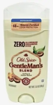 Old Spice GentleMan's Deodorant, Coffee & Amber Scent, Aluminum Free, 3 Oz