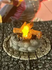 Light Up Lit Campfire Dungeons & Dragons D&D printed painted terrain TTRPG fire