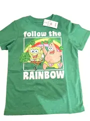 St Patricks day shirt Boys Girls SpongeBob XS