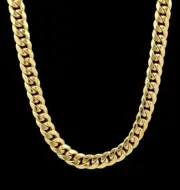 Real 14k Pure Yellow Gold Chain Necklace 22" Miami Cuban Link 7mm Mens Box Lock