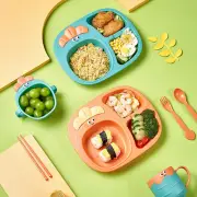 Cutlery Set Separating Meat Vegetables Cute Radish Design for Kids Compartment