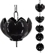 DFTDFYXYRain Chain Outdoor Aluminum Rain Chains Adjustable Gutter Water Feature Or Downpipe Yard Garden Outdoor Living Wind Adjustable Rain Catcher Chain Movable Hanging for Drainage,3m(9.8ft)