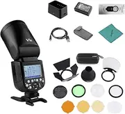 V1N Professional Speedlite Flash Unit Compatible with Nikon D5300 D750 D850 D7100 Z7Cameras Round Head Wireless 2.4G Fresnel Zoom + Godox AK-R1 Pocket Flash Accessory Set