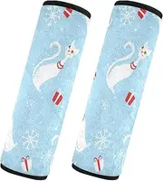 Car Seat Belt Pads 2 Piecing Soft Unique Car Safety Seat Belt Strap Shoulder Pad Backpack Shoulder Strap Pad Cover Car Accessories for Adults and Kids M Animal Winter Blue