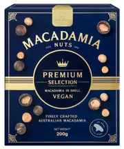 QUOKKIES PREMIUM SELECTION MACADAMIA IN SHELL VEGAN 200G