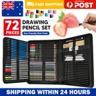72PCS Professional Drawing Sketch Pencil Set Charcoal Eraser Art Painting Kit