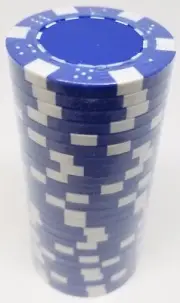 Poker Chips (25) Blue Dice Mold 11.5 gram Clay Composite