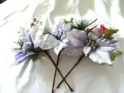 3 PCS Artificial Silk Fake Real Flower Stems-NEW-Santa's Workbench