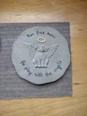 Mainstays Memorial Pet Stone "Run Free Now, Go Play With The Angels"