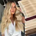 Thick One Piece Real Remy Clip In Human Hair Extensions 3/4 Full Head Highlight