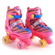 Kids Double-row Roller Skates - Full-flash White Size s