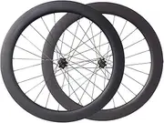 Disc Brake Wheels 50mm Carbon Road Bike Wheelset 700C Center Lock Thru Axle 21mm Inner Width Clincher Tubeless Compatible, 36T Ratchet System