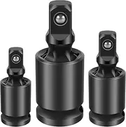 ZLHETWT 3Pcs Impact Universal Joint Swivel Socket Set 360° Rotatable Joint Socket Adapter Cr-Mo for Electric Wrench Ratchet Wrench Professional Swivel Socket Adapter 3/8inch 1/2inch 1/4inch