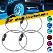 15.5" LED Wheel Rim Ring Lights Strips RGB Color Chasing Turn Signal Bluetooth