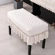 Upright Piano Cover Electronic Piano Keyboard Cover Piano Chair Cover Exquisite Embroidery Fashionable and Elegant Dust Cover With Frills (Double Stool 78 * 38cm, Coffee Color)