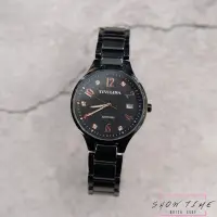 在飛比找蝦皮商城優惠-TIVOLINA 極簡約數字水鑽時刻半陶瓷腕錶-黑陶瓷x不鏽