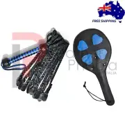 Genuine Cow Hide Leather Spanking Paddle Round Shape and 9 Braided Tails Flogger
