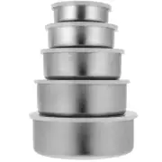 5 Pcs Nesting Storage Bowls Sealing Bowls Kitchen Serving Canister