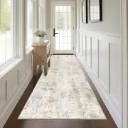 2x8 Modern Abstract Washable Runner Rug, Light Beige Non-Slip Runners for