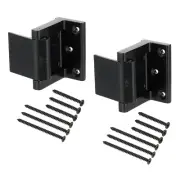 2Pcs Home Security Door Lock Zinc Alloy Reinforcement Lock Withstand 800Lb Black