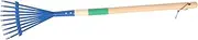 ERINGOGO Kids Lawn Rake with Removable Wooden Handle Child Size Garden Tool for Leaves Kids Garden Rake for Outdoor Play and Gardening Blue