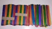 JUMBO Multi Coloured Wooden Craft Stick Paddle Pop Popsicle Sticks - 15 X 2 cms