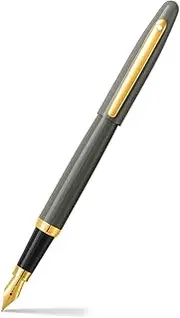 [Sheaffer] VFM 9427 Glossy Light Gray Fountain Pen With PVD Gold-Tone Trim - Medium