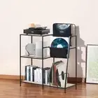 Vinyl Record Storage Holder Player Stand Turntable Holds Up To 200 Albums