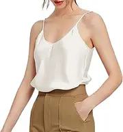 [SIIK] 100% Mulberry Silk Tank Tops for Women Camisoles & Tanks Basic Layer Cami Lingerie Shirt