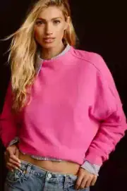 Anthropologie Alani Cashmere Mock Neck Sweater Pink ~X SMALL ~NWT $148 FREE SHIP