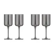 2x 2pc Tempa Verity Crystal Wine Glass Home Barware Drinking Stemware Smoke