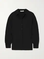 [Max Mara] Max Mara - Leisure Plissé-jersey Shirt - Black - x small x small Black