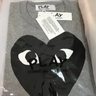 川久保玲 Comme des Garcons Play  短袖黑愛心女生M 灰色現貨