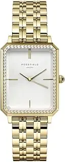 [Rosefield] Octagon White with Crystals Gold-Tone Bracelet Watch