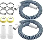 1 1/2 Above Ground Pool Filter Pump Hose Replacement Kit,Universal 1.25/1.5 Inch Pool Vacuum Hose Adapter,2 Pack 3 Feet Replacement Hoses with Clamps & Tape for Above Ground Pools