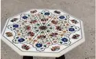 24" white marble table top coffee center home decor inlay antique Elephant l8