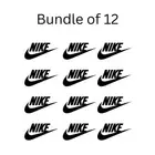 X 12 BUNDLE NEW NIKE LOGO DESIGN BRAND IRON ON DECAL HEAT TRANFER HTV.
