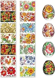 OFXDD 14 Pcs Egg Wraps Easter Set - Thermo Easter Egg Shrink Wrappers for Pysanka - Traditional Egg Sleeves Easter - Ukrainian Easter Egg Decorating Kit