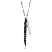 0.2 CT. T.W. Enhanced Black and White Natural Diamond Vertical Bars Pendant in Sterling Silver