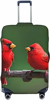 [CADREWY] Red birds Print Travel Suitcase Cover Luggage Protector with Elastic Anti Scratch for Carry On, Black, Small