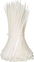 500 Pcs 8Inch Zip Ties Nylon Cable Ties Self-Locking Tie Wraps (White)