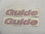 TRACKER 33793 GUIDE 8 DECAL RED / SILVER PAIR ( 2 ) 8" X 1 1/2" MARINE BOAT