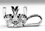 14K White Gold Round Cut Pendant Setting Baroque Style Mount 4mm-7.5mm