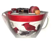 BAKESHOP Red Cardinal Bird Mixing POURING BOWL Rolling Pin Cookie Cutter Spoon